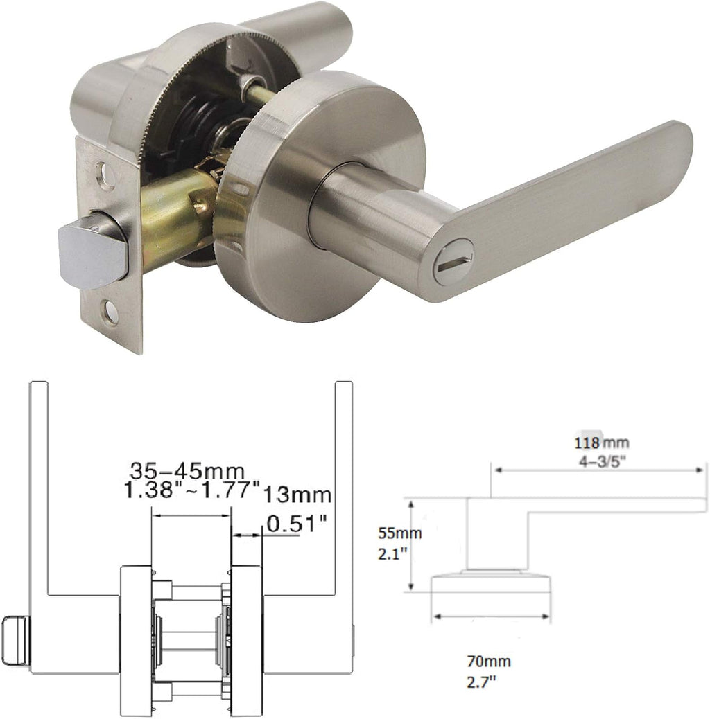 10 Pack Brushed Nickel Privacy Door Knob with Lock S95736