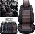Black-Red Waterproof Leather Car Seat Covers, 5 Sets Full Seat F618894