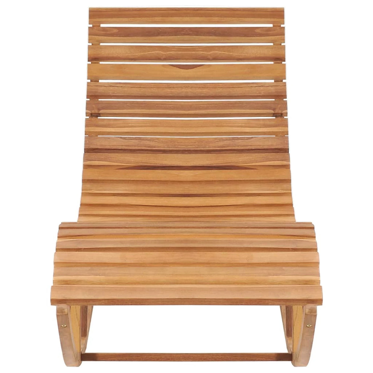 Wooden Rocking Sun Lounger with Green Cushion C897353