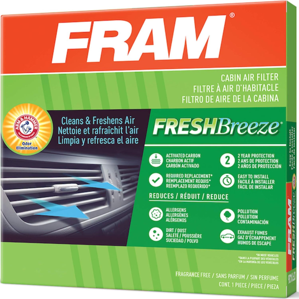 Cabin Air Filter with Arm and Hammer Baking Soda I1970