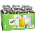 Clear 64 Oz Wide Mouth Half Gallon Jars with Lids and Bands, Set of 6 B401247