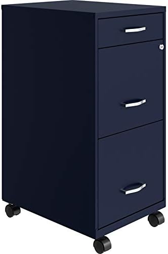 Red 3 Drawer Metal Mobile File Cabinet with Lock R20737