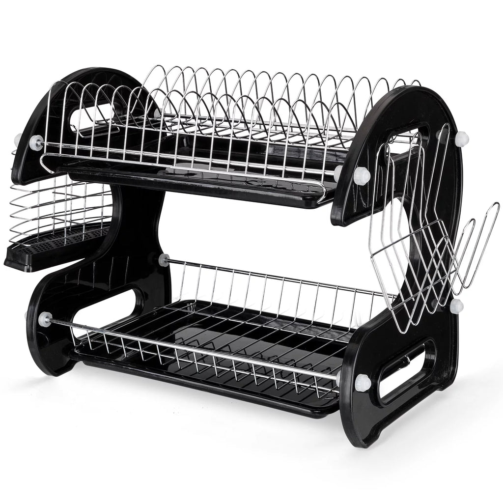 Black 2-Tier Dish Drainer S923