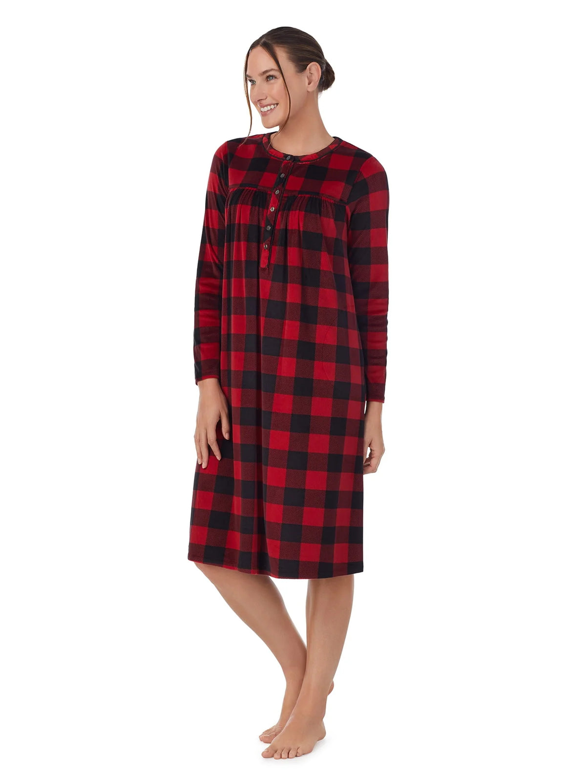 Women's Knit Velour Long Sleeve Nightgown N73857