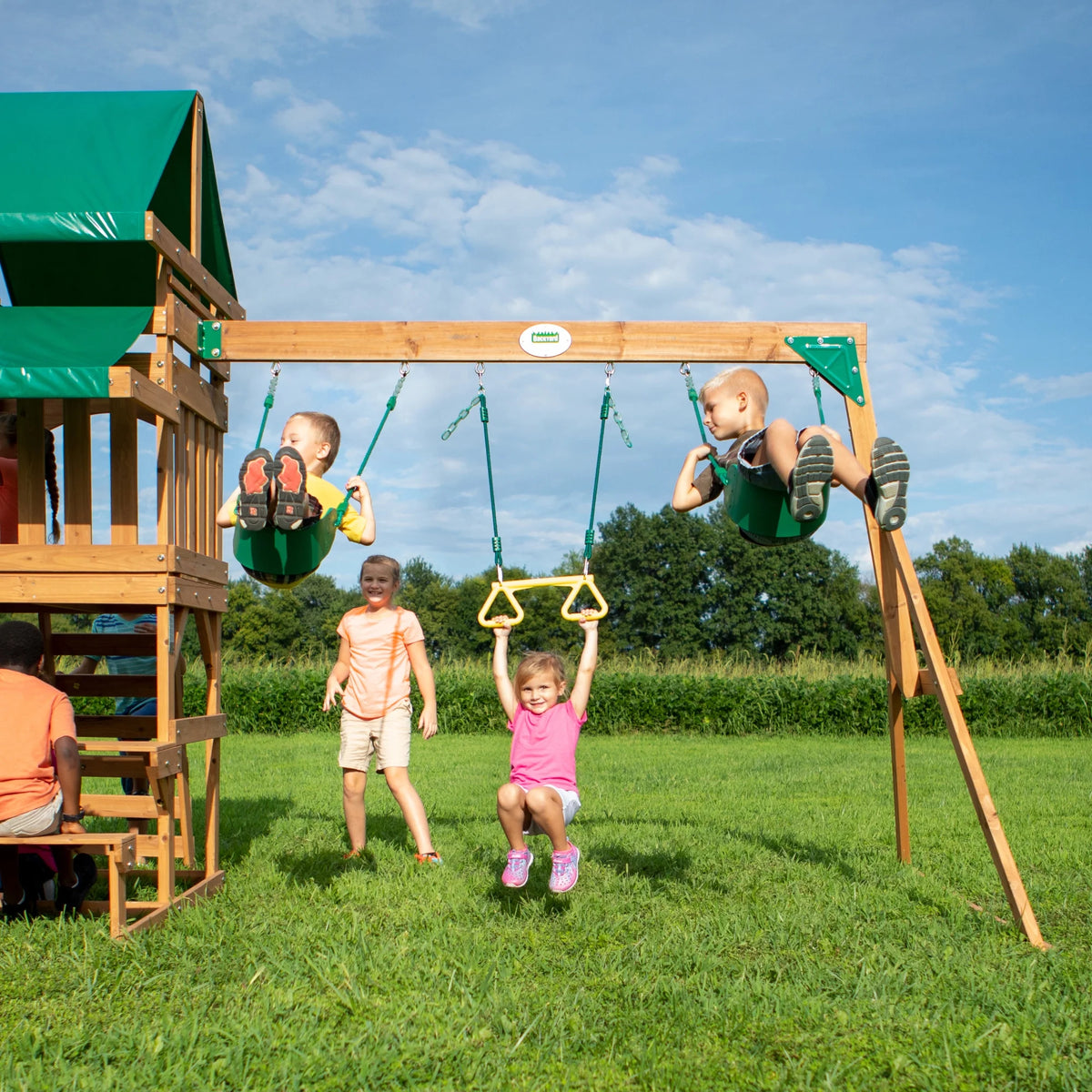 All Cedar Wood Playset Swing Set O632325