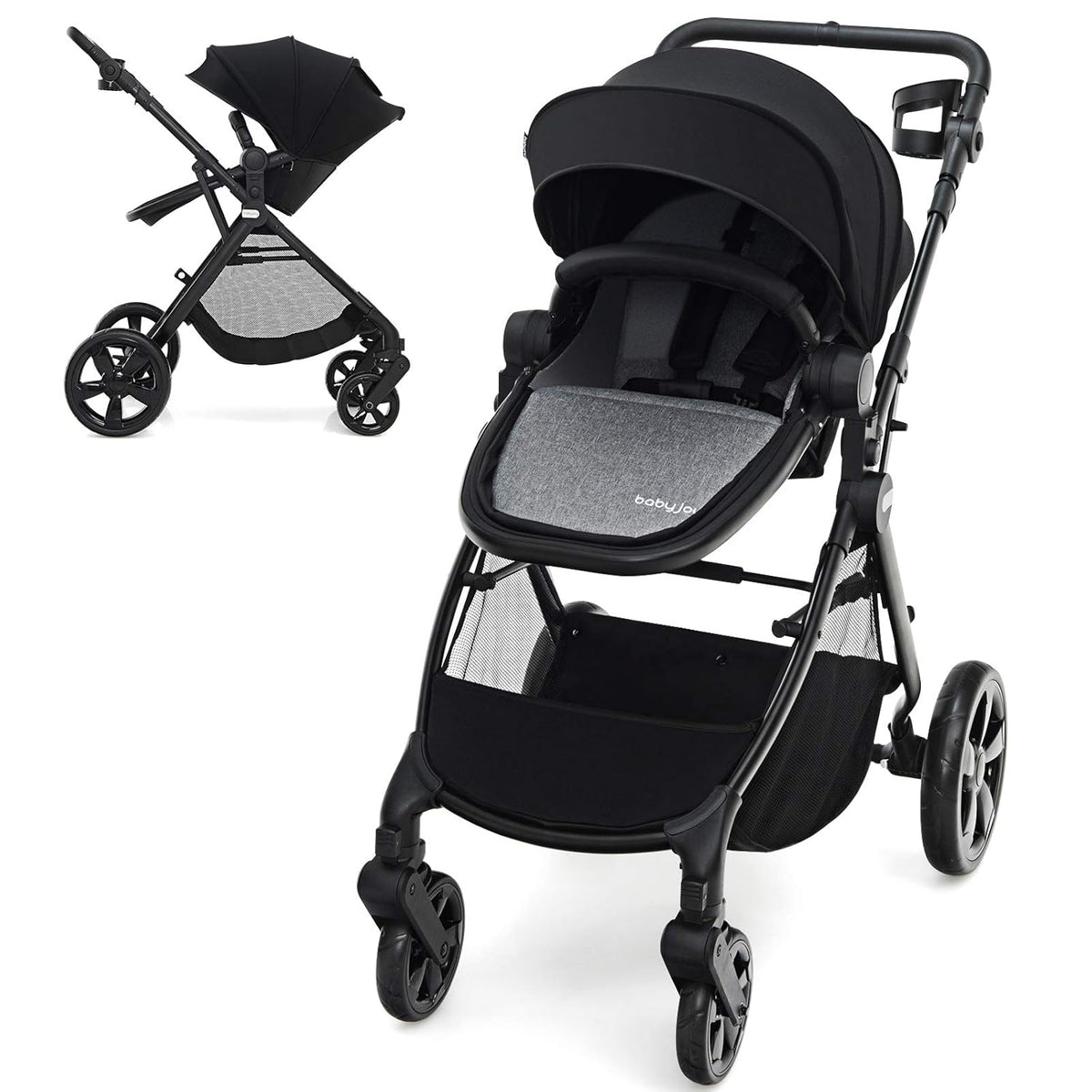 2 in 1 Aluminum Baby Stroller with Reversible Seat F472