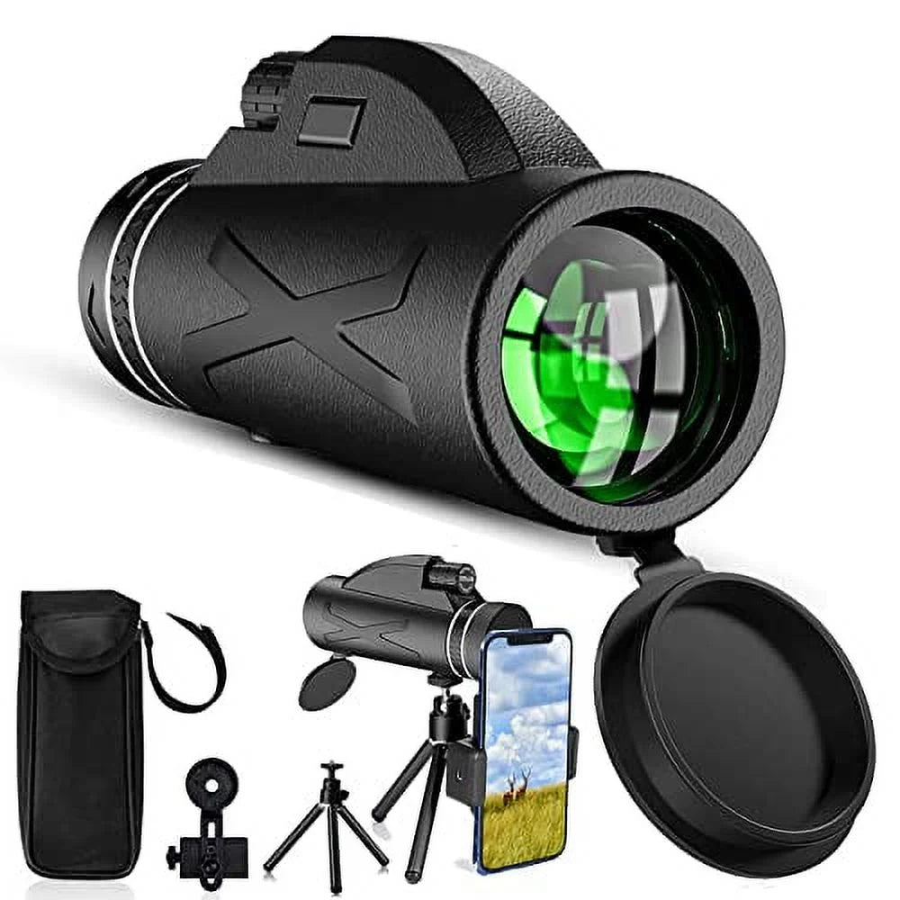 80x100 Monocular Telescope with Smartphone Holder & Tripod B864825