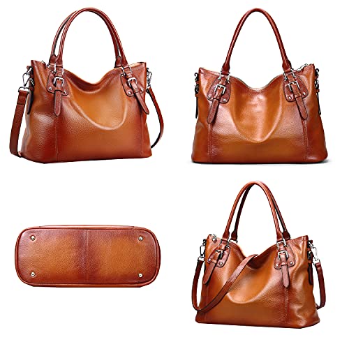 Genuine Leather Tote Shoulder Bag Satchel Purse Top Handle Hobo Crossbody Purse V6013