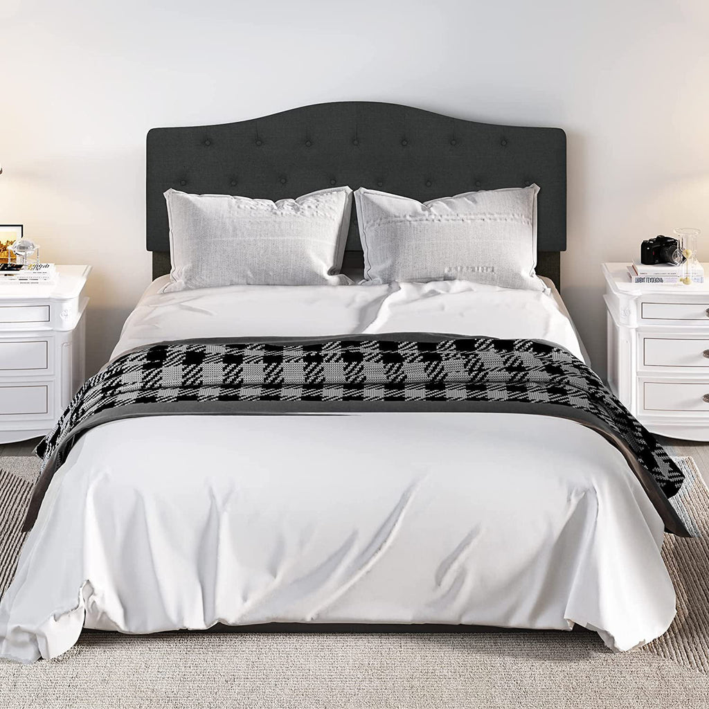 Grey Linen Tufted Upholstered Headboard L13827