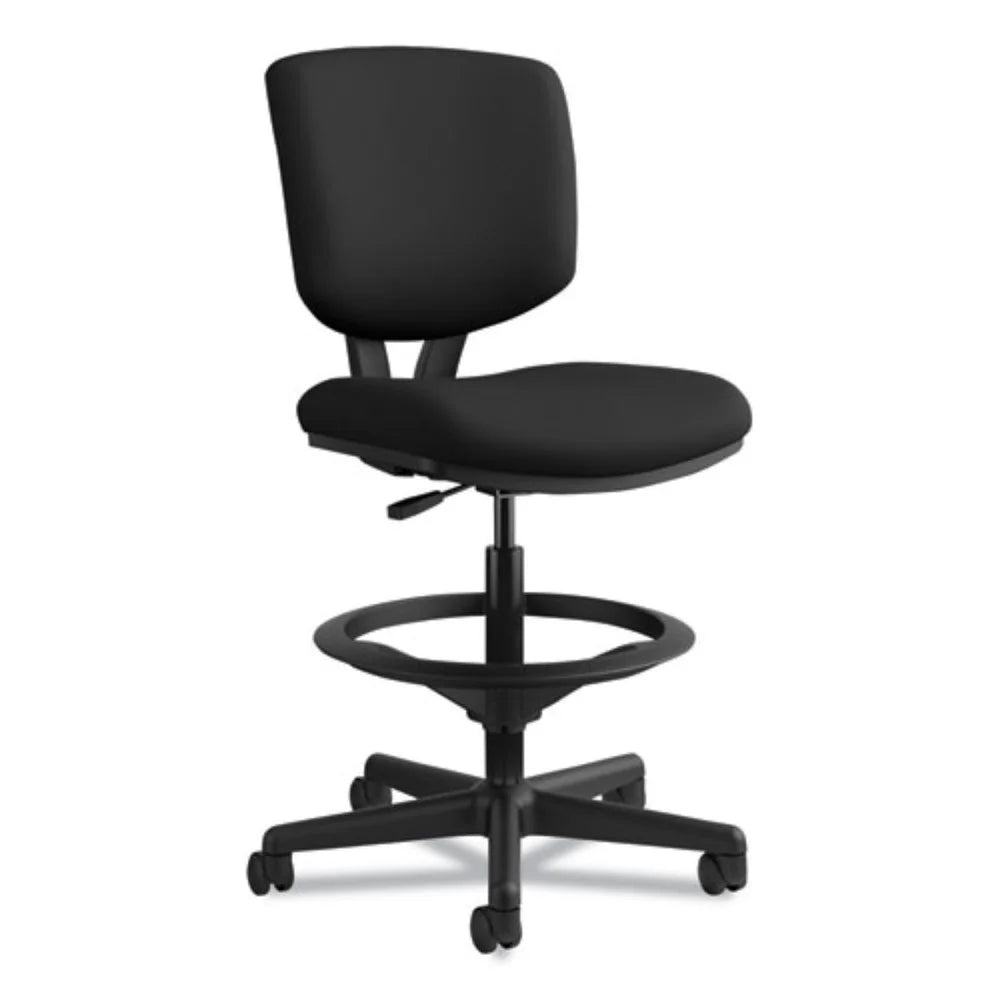 Black Leather Adjustable Task Stool U1231