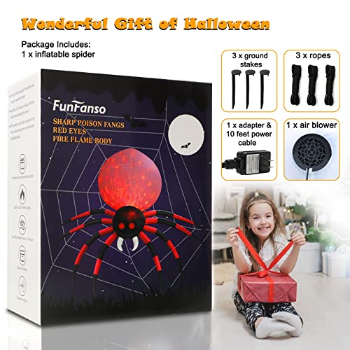 8 FT Halloween Inflatable Spider with LED K4128