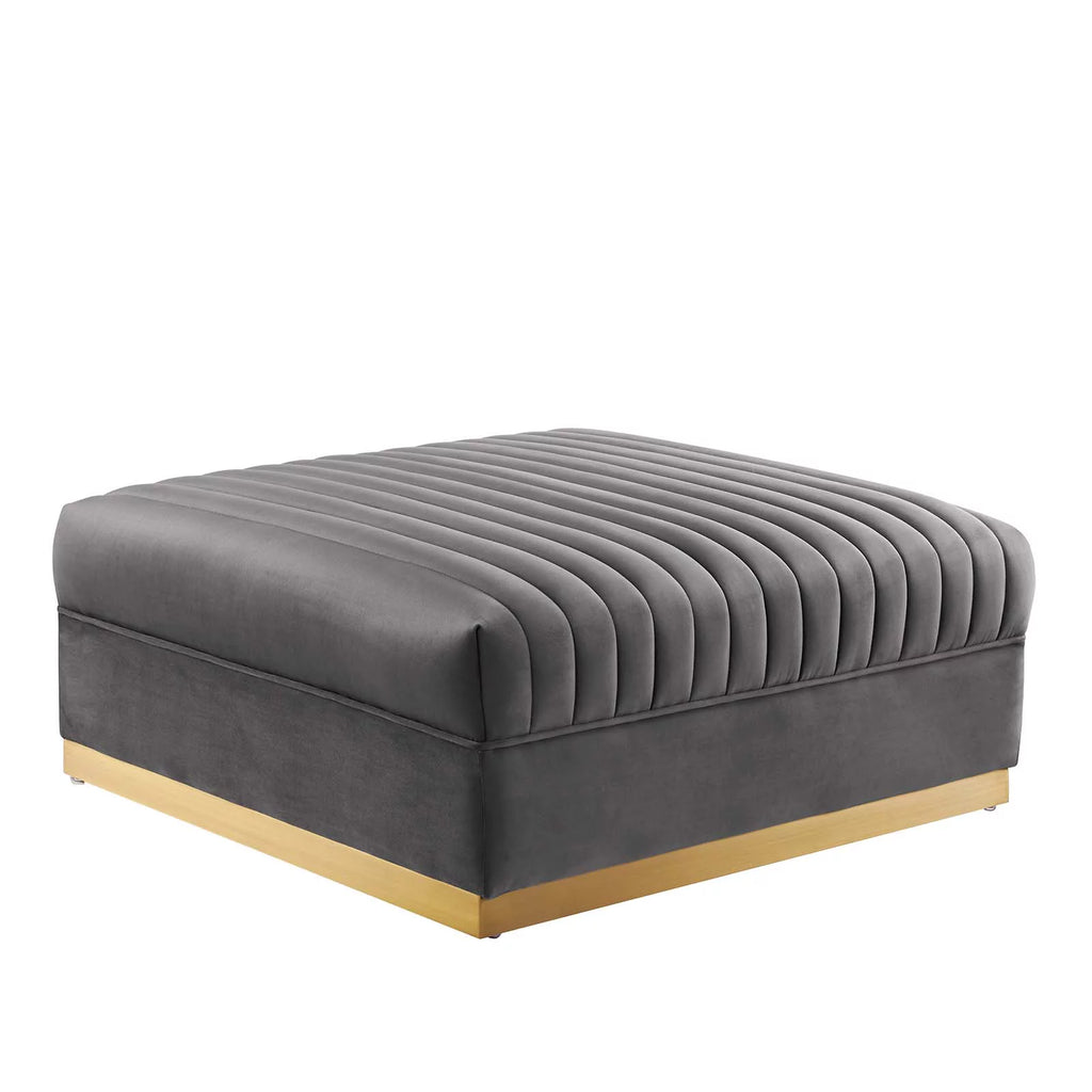 Gray Velvet 6-Piece Modular Sectional Sofa C915
