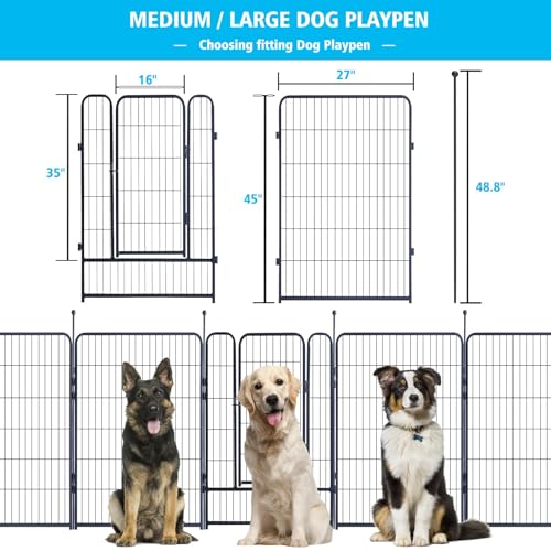 16 Panels 32 inch Heavy Duty Metal Dog Playpen Y52669