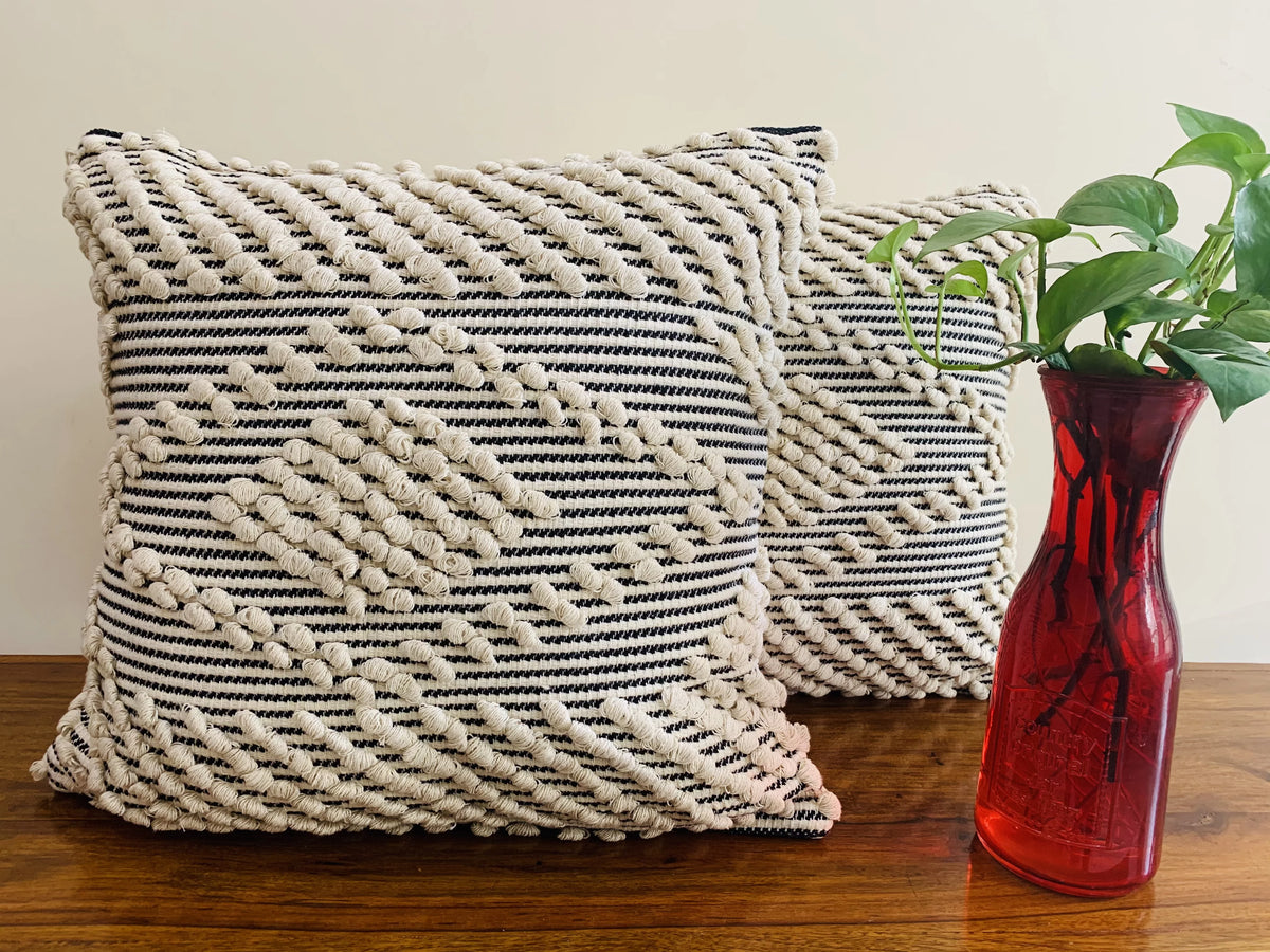 Boho Tufted Throw Pillow Covers 18x18 Set of 2 R157695