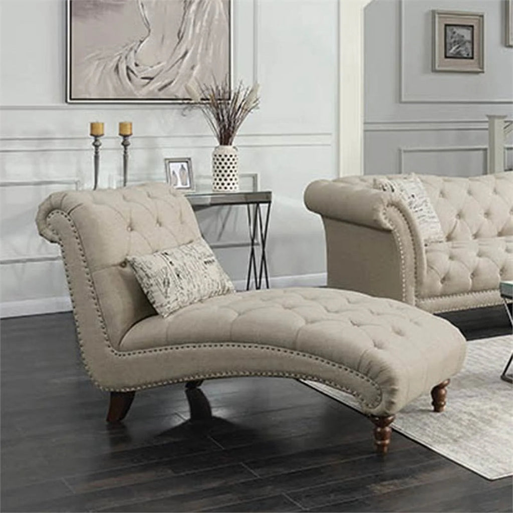 Beige Tufted Chaise X3298