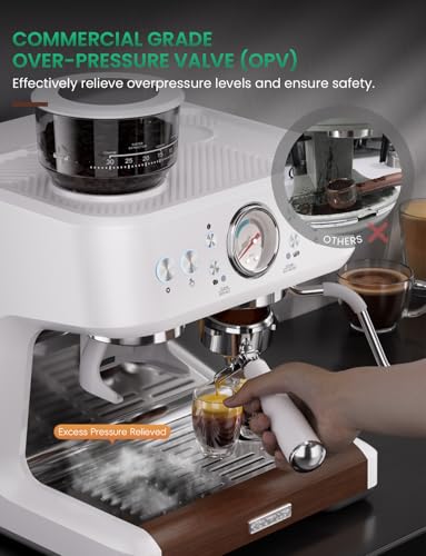 Stainless Steel Dual-Boiler Espresso Machine with Grinder J1129