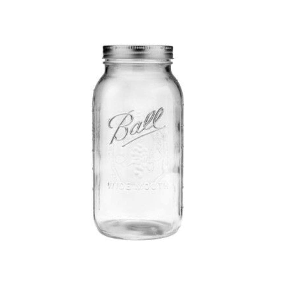 Clear 64 Oz Wide Mouth Half Gallon Jars with Lids and Bands, Set of 6 B401247