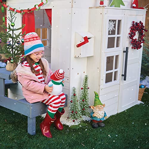 Modern Outdoor Wooden Playhouse with Picnic Table, Mailbox and Outdoor Grill Q68435
