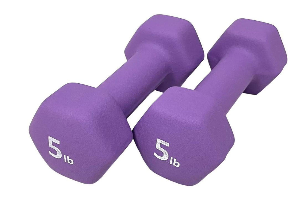 Neoprene 5 Lbs. Hex Dumbbells, Set of 2 D9059