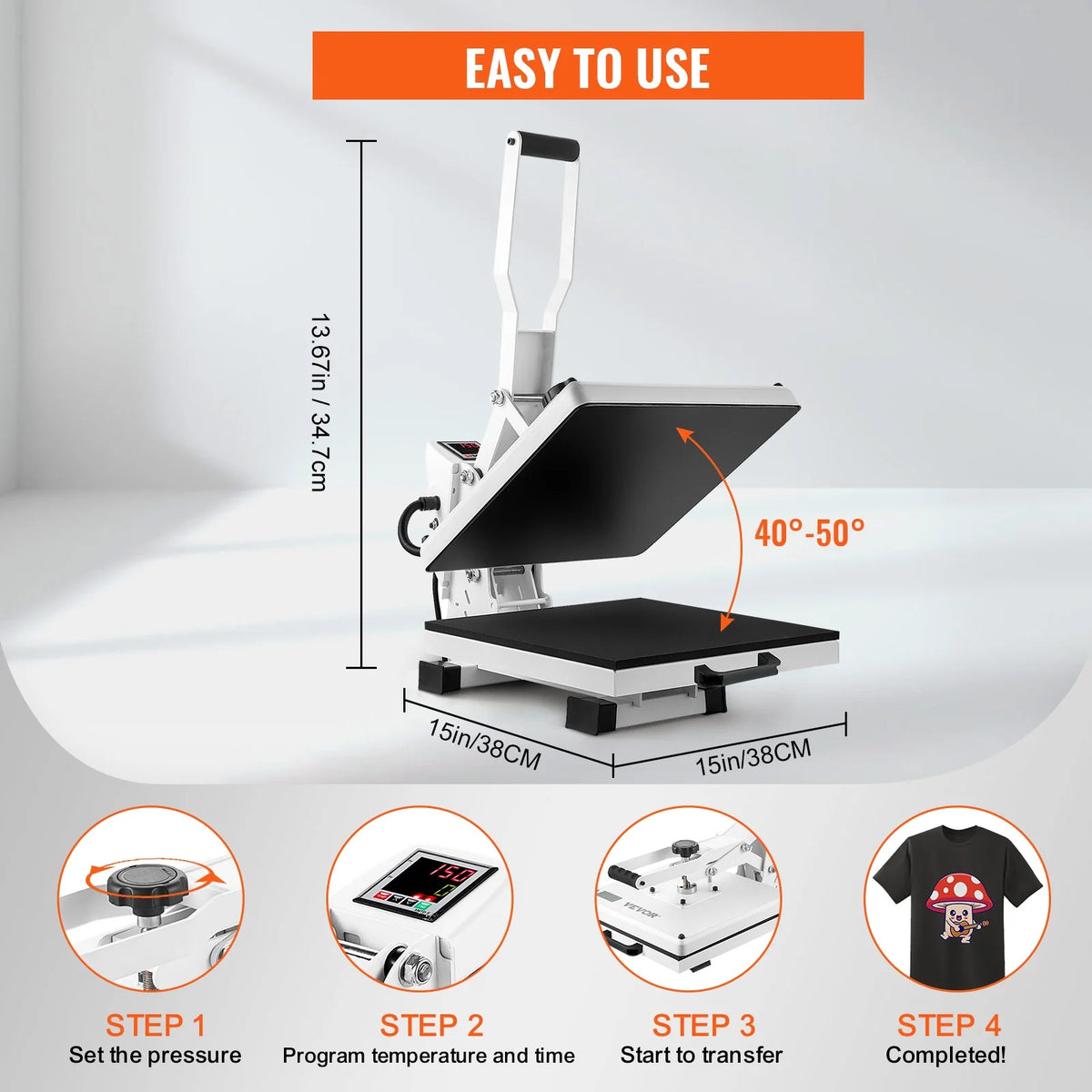 15"x15" Swing Away Heat Press Machine Z517