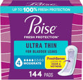Ultra Thin Incontinence Pads, 4 Drop Moderate Absorbency, Regular Length, 144 Count F752