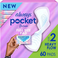Pocket Feminine Pads with Wings, Size 2, Unscented, 60 Count F550
