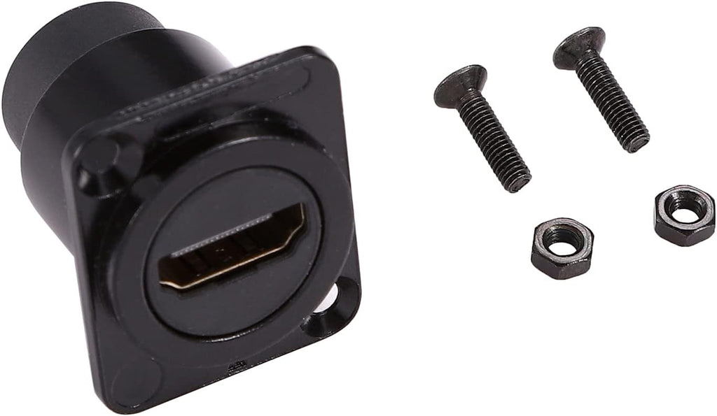 HDMI Panel Mount Coupler, Female to Female 4K Adapter, Bulkhead Extension with Cap, Pack of 2 E807952