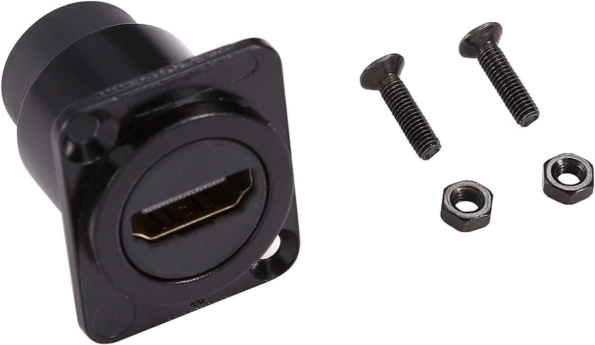 HDMI Panel Mount Coupler, Female to Female 4K Adapter, Bulkhead Extension with Cap, Pack of 2 E807952