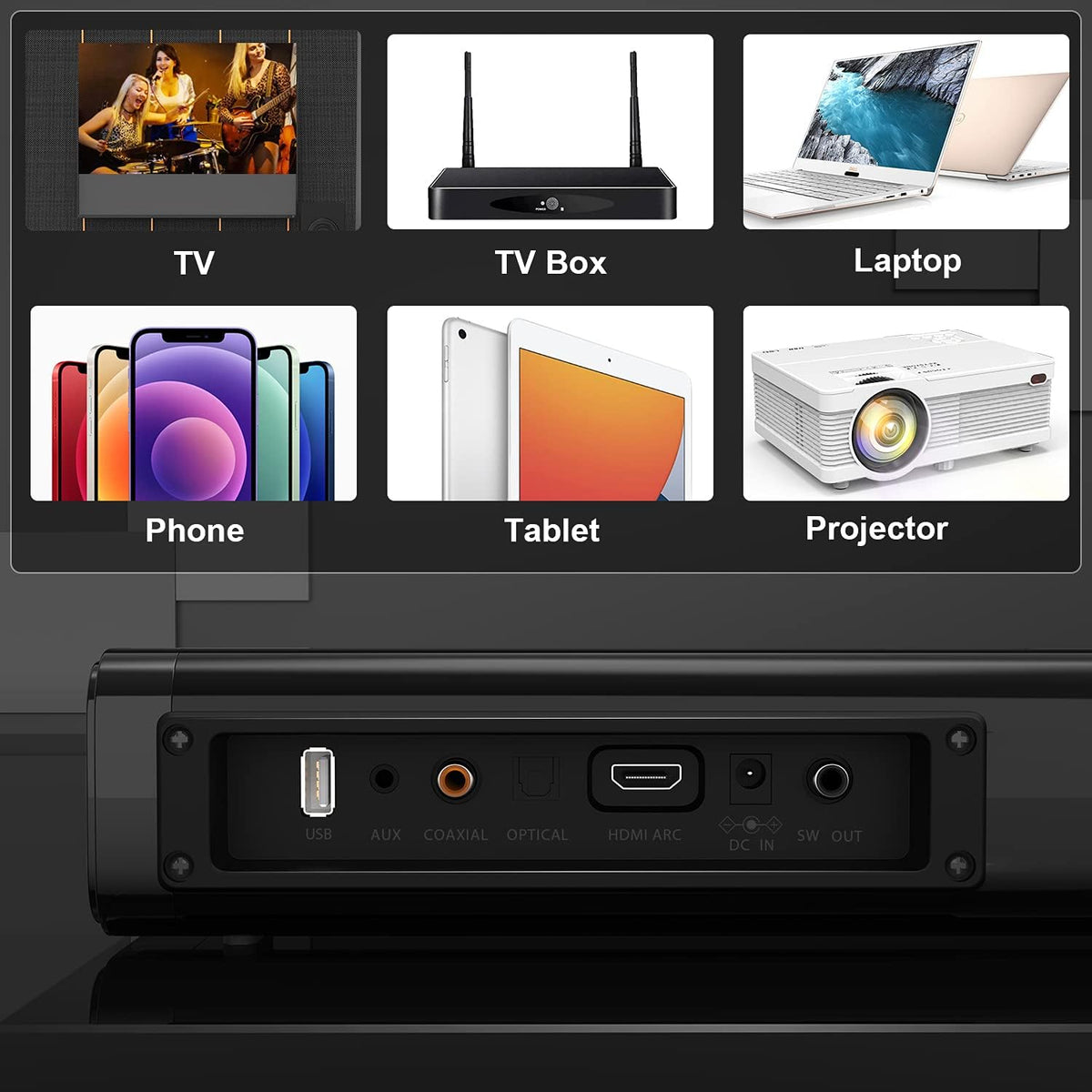 Sound Bars for TV with Subwoofer, 2.1 Channel W551