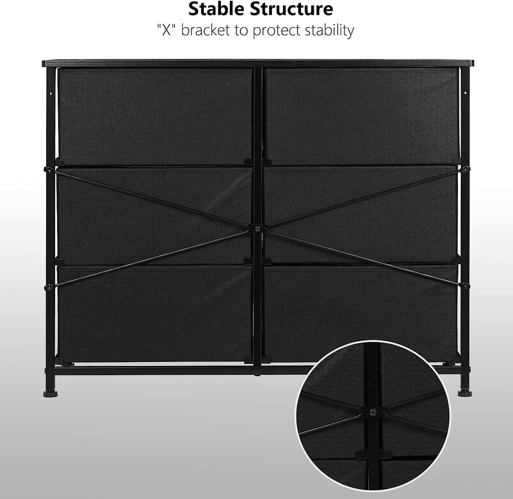 Gray 6 Drawer Wood Dresser J33424