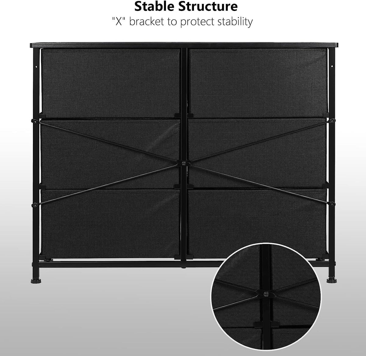 Gray 6 Drawer Wood Dresser J33424