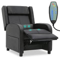 Black PU Leather Adjustable Reclining Gaming Chair with Footrest N252606