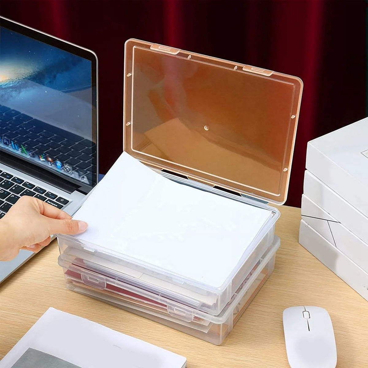 Plastic Storage Box, 7"x9"x2", 6 Pcs Z502103