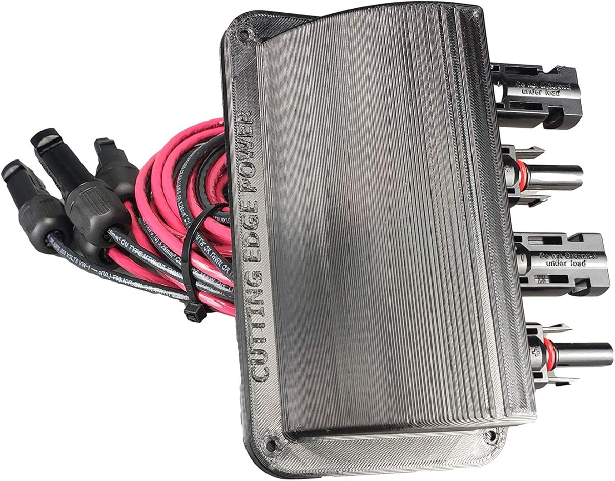 Solar Panel Weatherproof Cable Wire Entry Housing with Connectors, 4 Ports, 5 Ft, Pack of 2 H631423