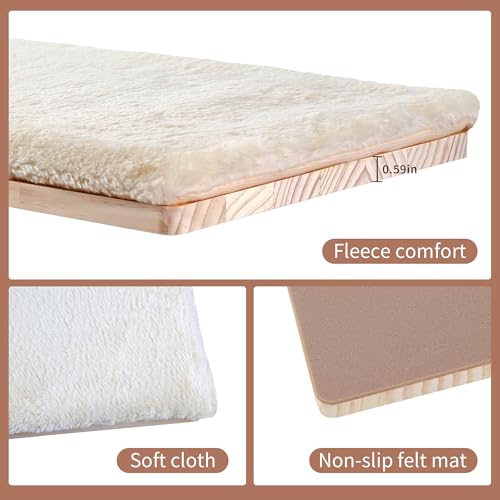 Beige Cat Wall Furniture Set with Hammock and Scratching Post W553164