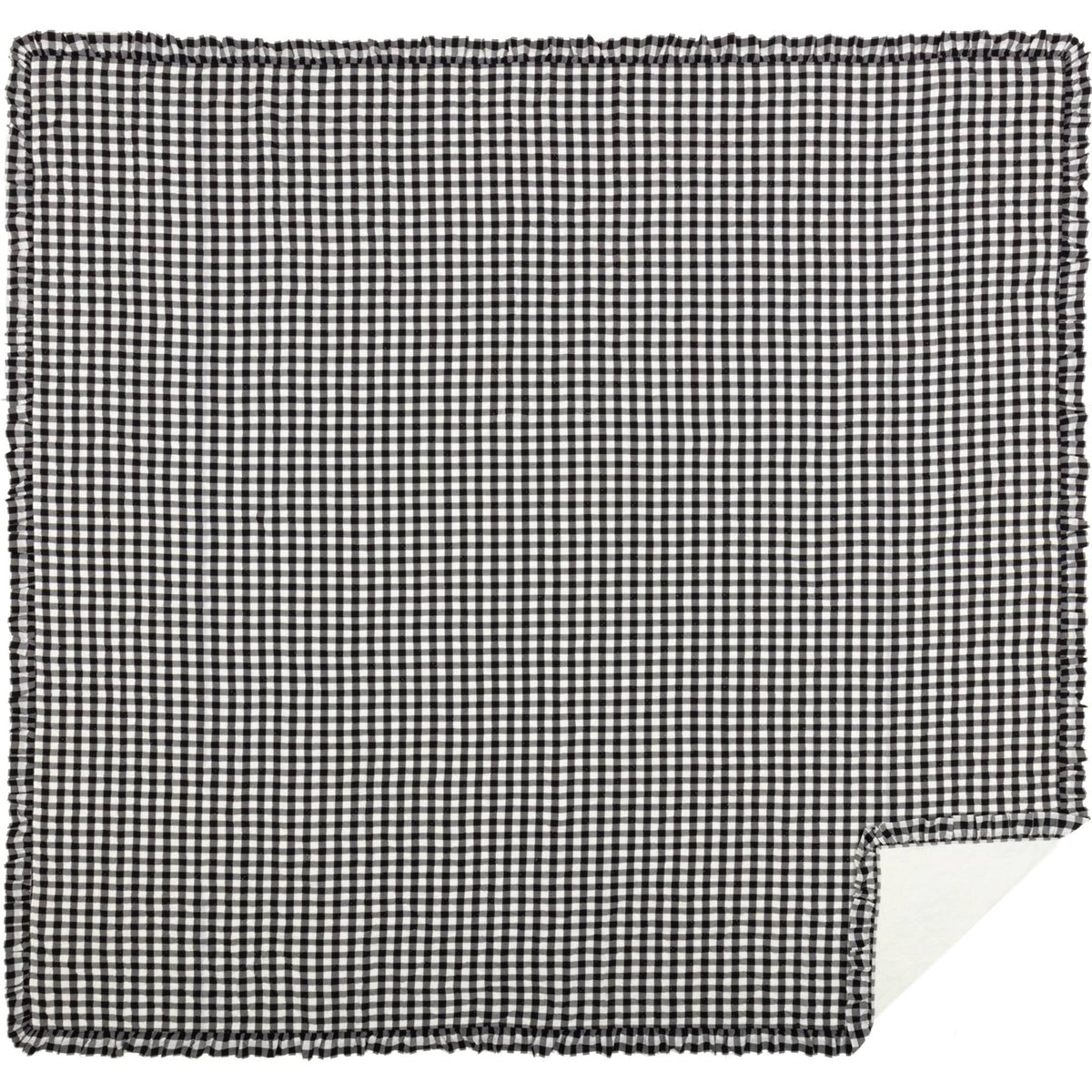 Black Check Ruffled Farmhouse Quilt Coverlet King U509647