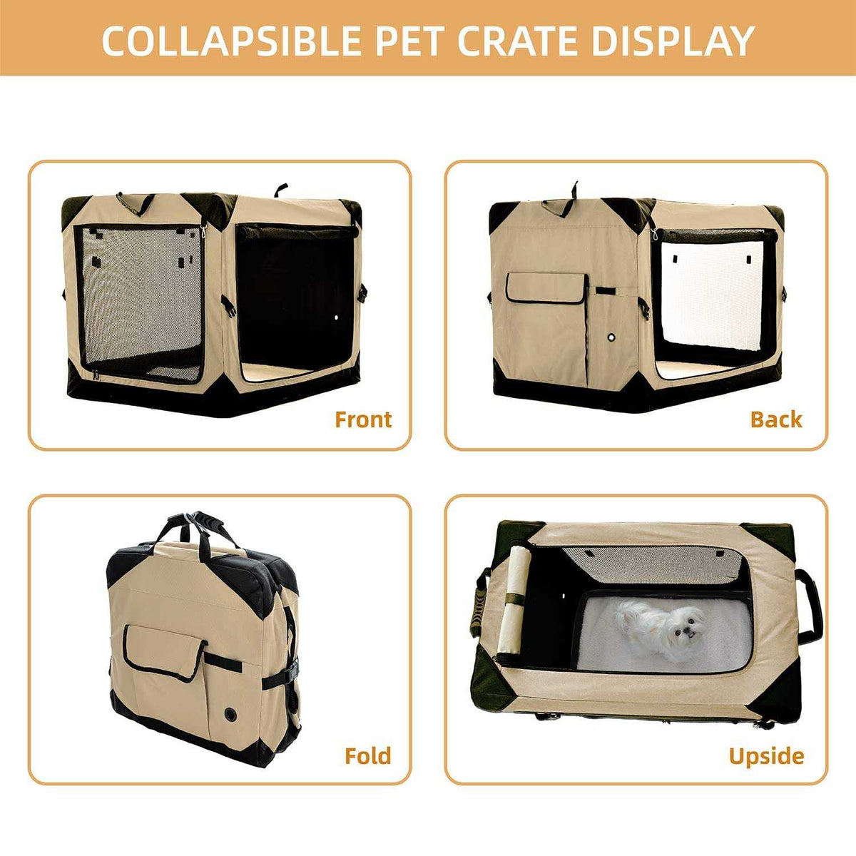 Collapsible 4-Door Soft Dog Crate X866747