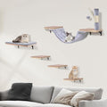 Beige Cat Wall Furniture Set with Hammock and Scratching Post W553164