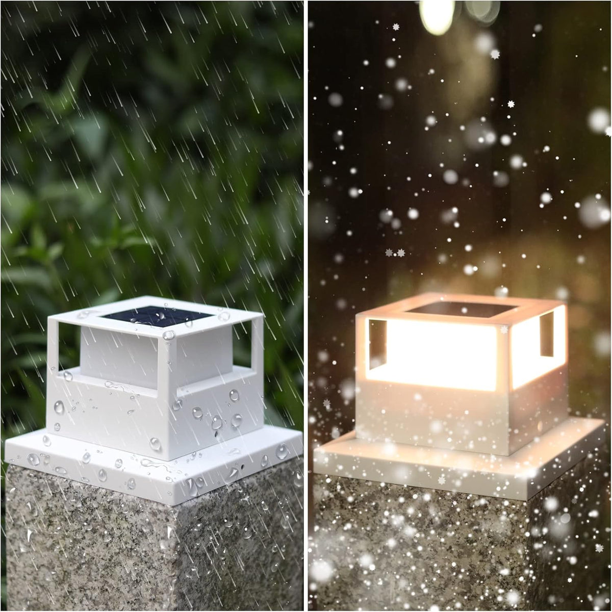 6 Pack White Solar Post Cap Lights W63944