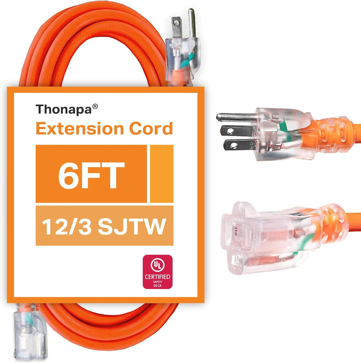 Yellow 25 Ft Heavy Duty Outdoor Extension Cord I2265