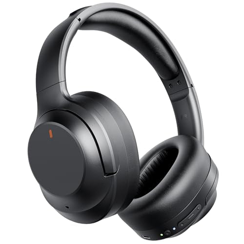 Black Active Noise Cancelling Wireless Bluetooth Headphones Over Ear with ENC Mic O11339