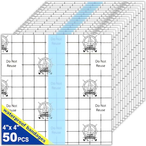 50 Pieces Waterproof Transparent Film Dressing 6 X 6" Bandages R610