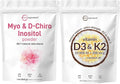 Vitamin D3 10,000iu + K2 200mcg Softgels & Myo & D-Chiro Inositol Powder 2 Pack C717
