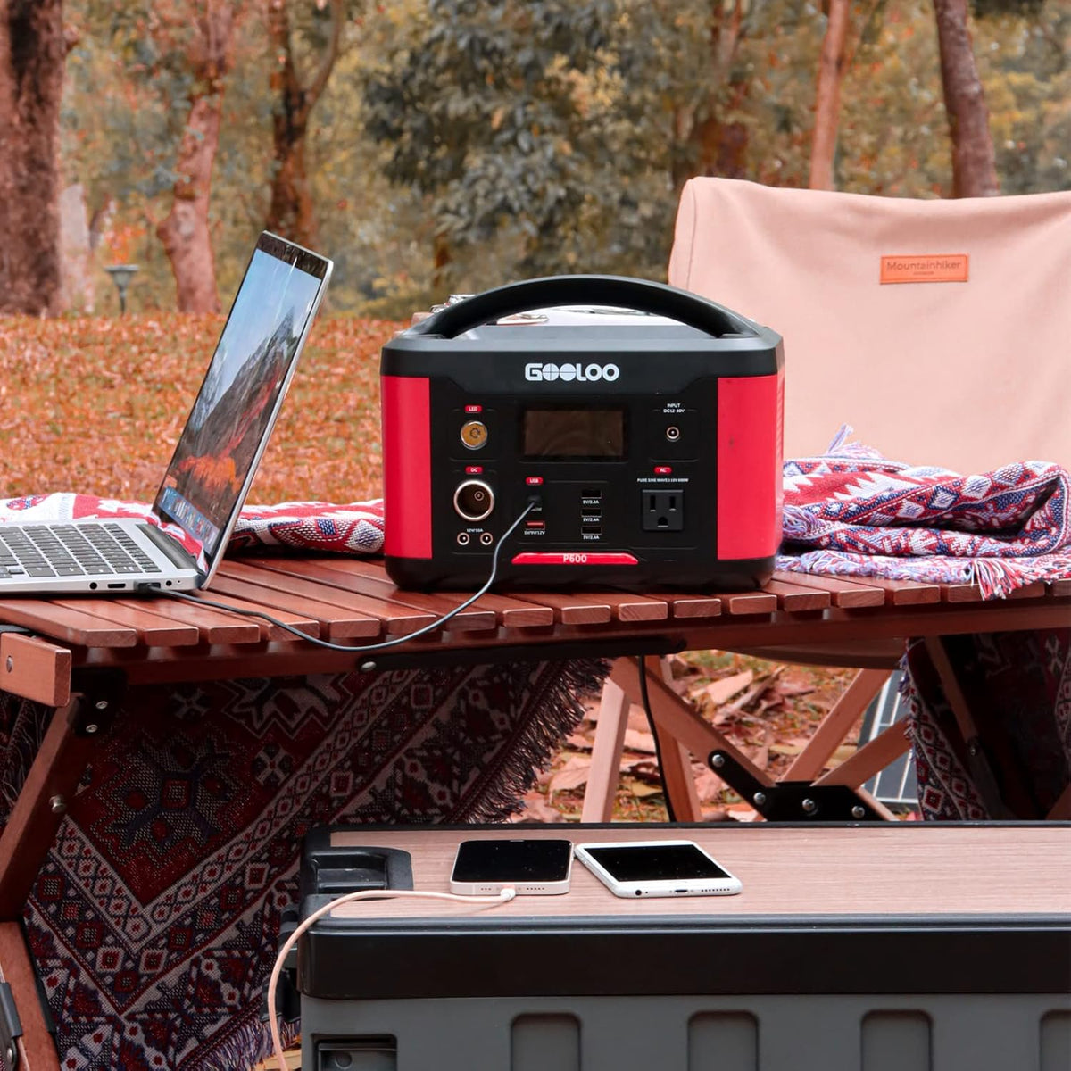 Portable Power Station 626Wh 600W AC Outlets Lithium Battery Y529