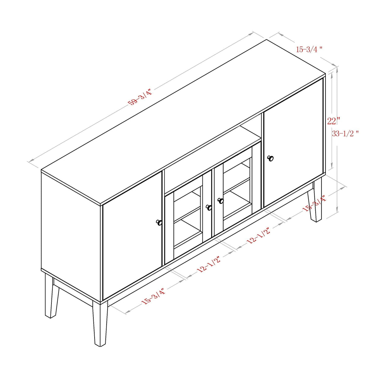 Solid Wood Sideboard Cabinet B88228