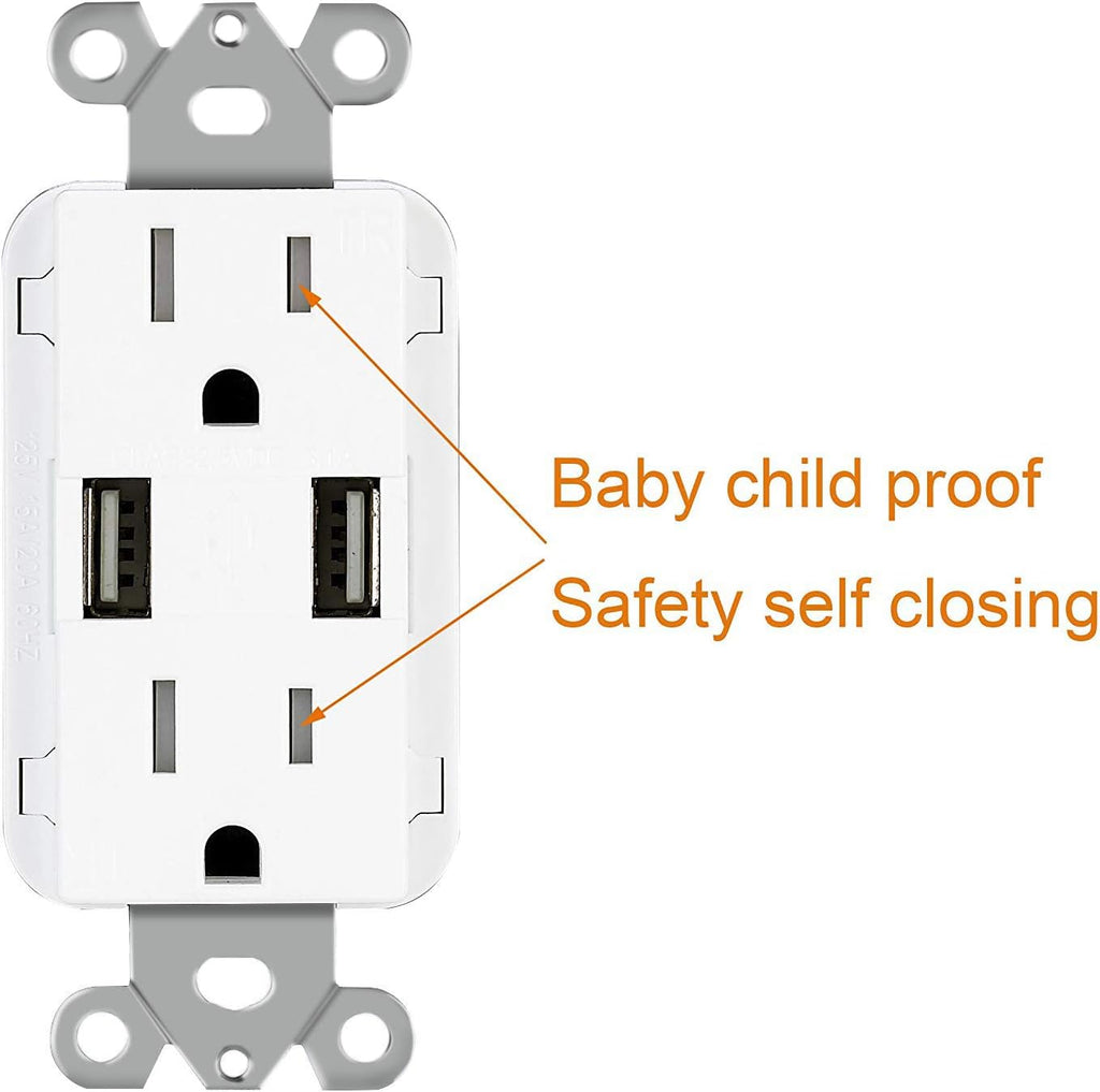 White 10pack Tamper Resistant Duplex Receptacle Wall Outlet S304