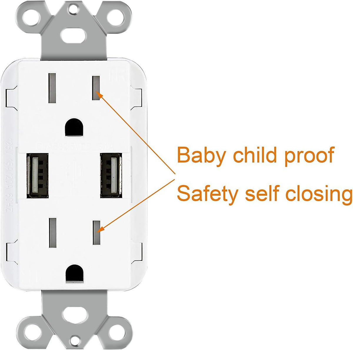 White 10pack Tamper Resistant Duplex Receptacle Wall Outlet S304
