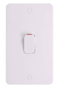 White Moulded Rocker Switch with Neon Indicator, Double Pole, 50A A77113