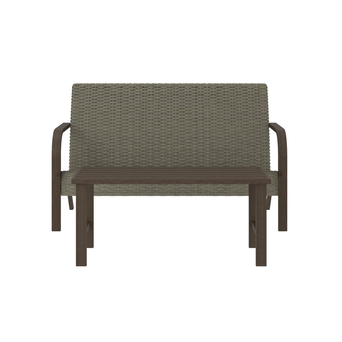 Warm Gray Patio Furniture Set Loveseat and Coffee Table M165498