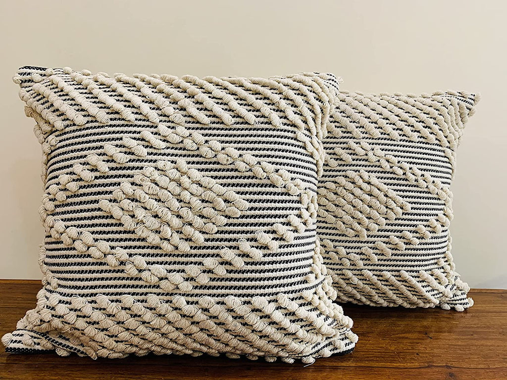 Boho Tufted Throw Pillow Covers 18x18 Set of 2 R157695